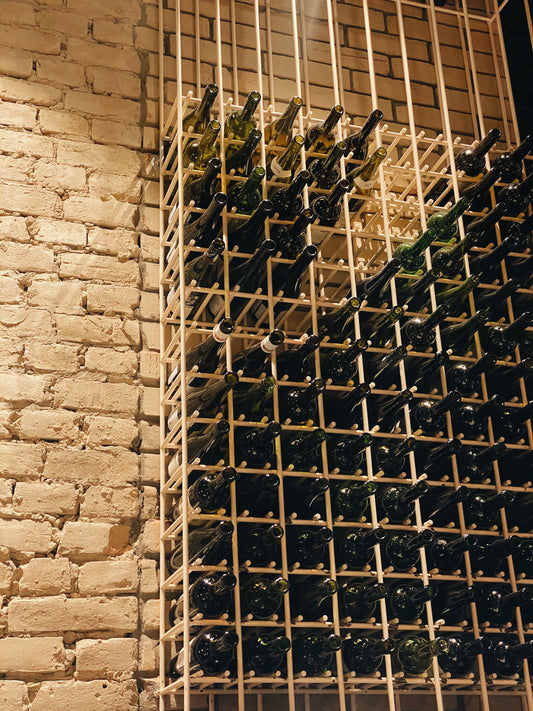 Wall mounted wine rack storage