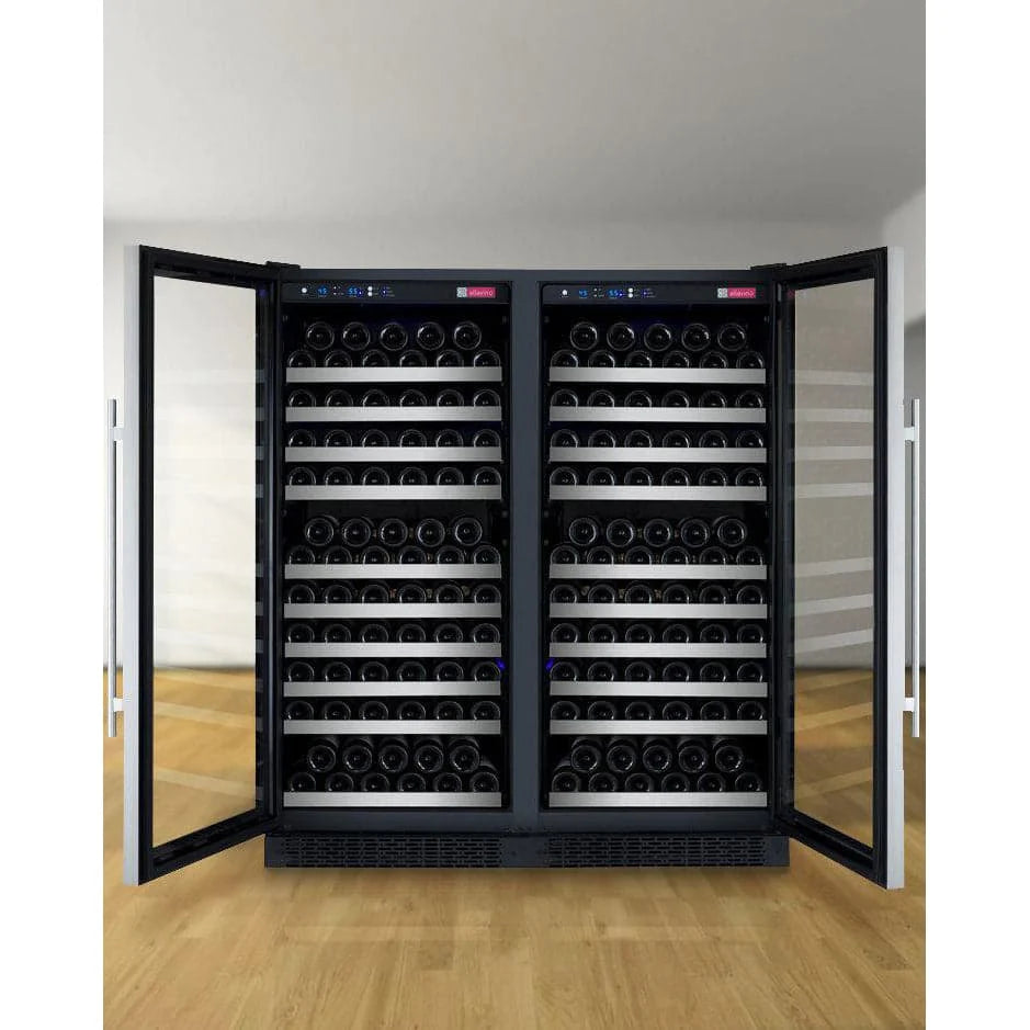 Allavino 47" Wide 256 Bottle Dual Zone Wine Refrigerator - 2X-VSWR128-1S20