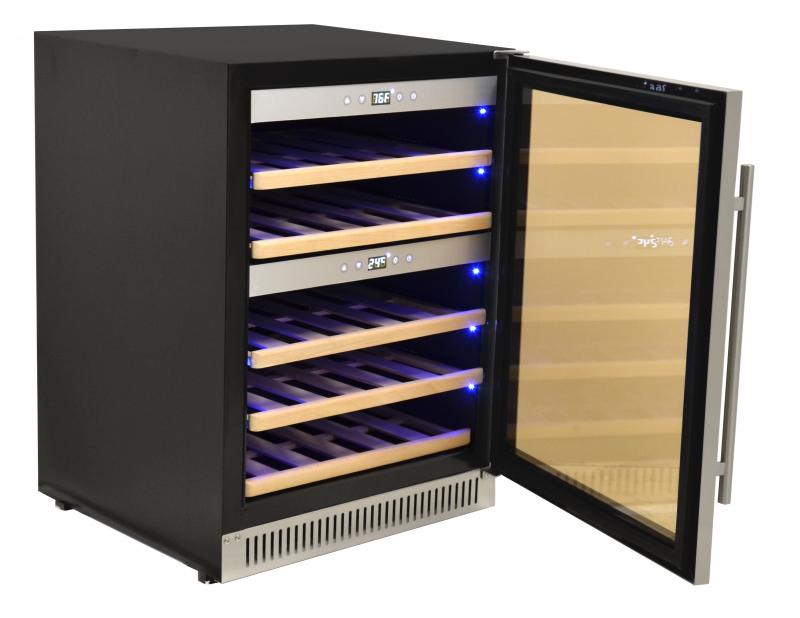 Vinvero 23-Inch Dual Zone Wine Cooler With 40 Bottle Capacity - WC-CN-0040-DB
