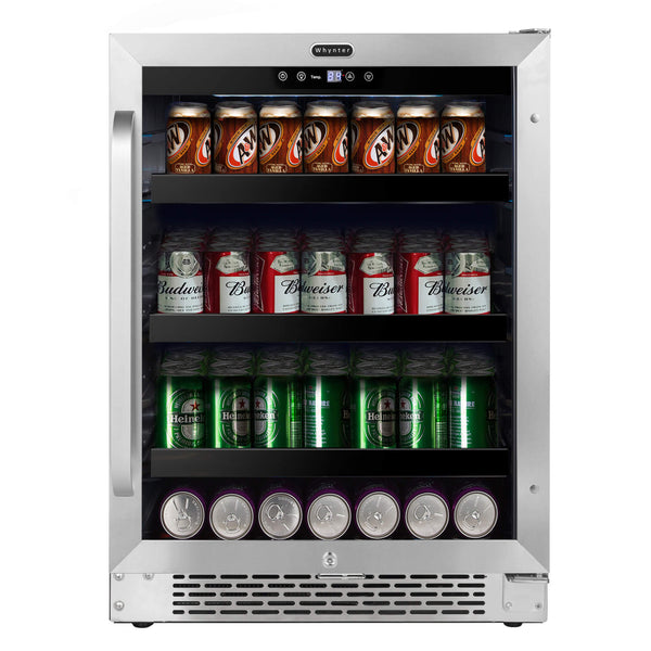Whynter 24 inch Built-In 140 Can Undercounter Beverage Refrigerator - BBR-148SB