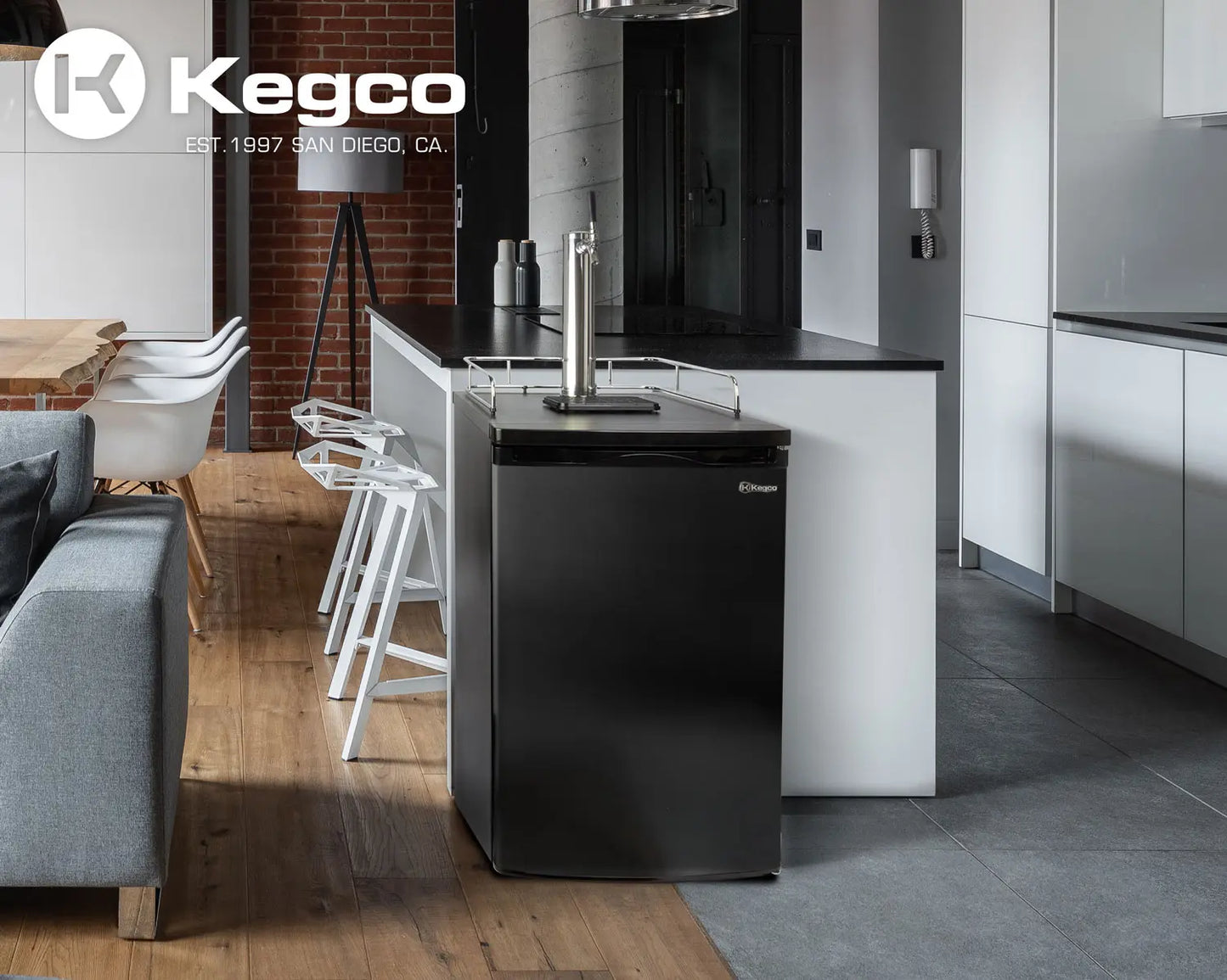 Kegco 20" Wide Cold Brew Coffee Single Tap Black Kegerator - ICK19B-1NK