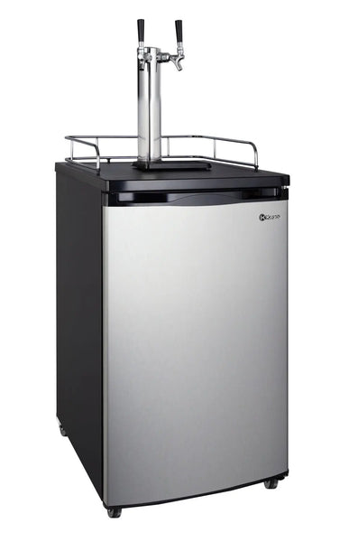 Kegco 20 Wide Homebrew Dual Tap Stainless Kegerator - HBK199S-2NK