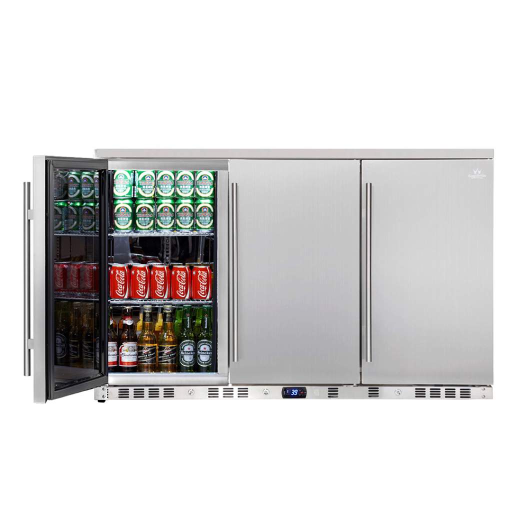 53 Inch Solid 3-Door Outdoor Beverage Drinks Cooler - KBU328ASD