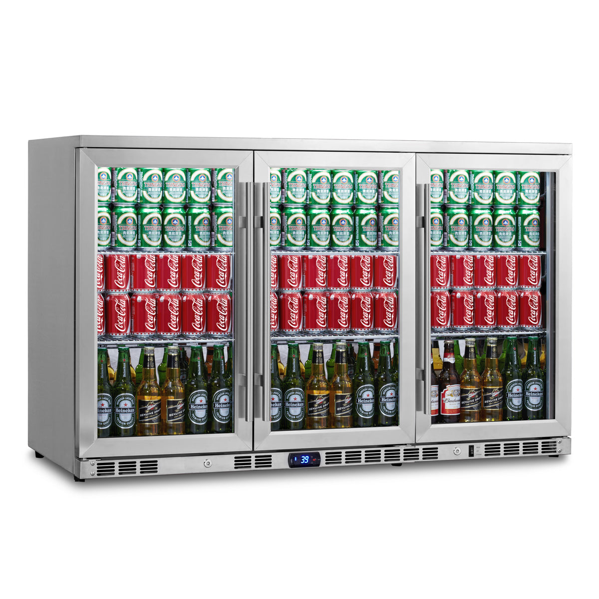 53 Inch Heating Glass 3 Door Large Beverage Refrigerator -KBU328M