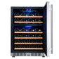 24" Dual Zone Built-in Wine Cooler | Triple Glassdoor With Two Low-E -KBUSF54D-SS