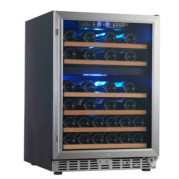 24 Dual Zone Built-in Wine Cooler | Triple Glassdoor With Two Low-E -KBUSF54D-SS