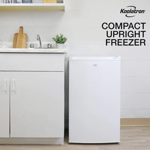 Koolatron Compact Upright Freezer, 3.1 cu ft (88L), White - KTUF88