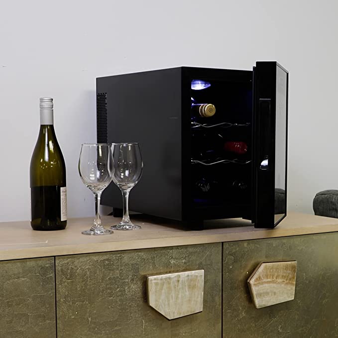 Koolatron 6 Bottle Wine Cooler, Black, Thermoelectric Wine Fridge - WC06