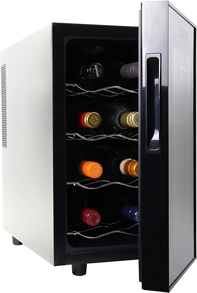 Koolatron 8 Bottle Wine Cooler, Black, Thermoelectric Wine Fridge - WC08