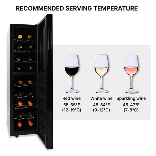 Koolatron 18 Bottle Dual Zone Wine Cooler, Black - WC18 MG