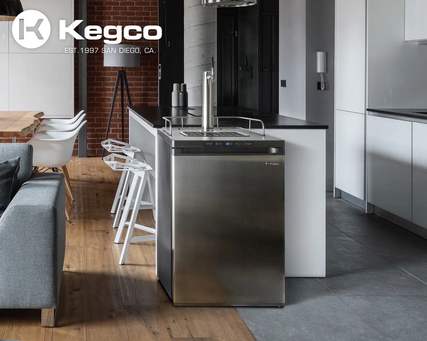 Kegco 24" Wide Single Tap Stainless Steel Kegerator - K209SS-1NK