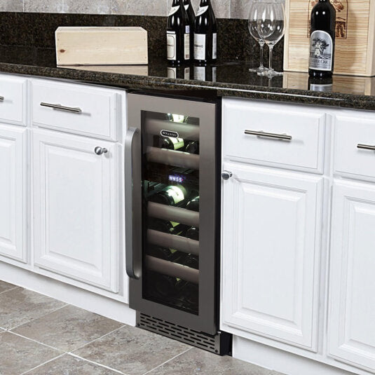 Whynter 17 Bottle Stainless Steel Dual Zone Wine Refrigerator - BWR-171DS Elite