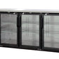 Kegco Commercial Back Bar Cooler with Three Glass Doors - XCB-2472BG
