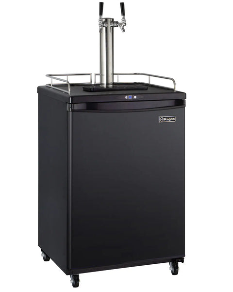 Kegco 24 Wide Dual Tap Black Commercial/Residential Kegerator - ICZ163B-2NK